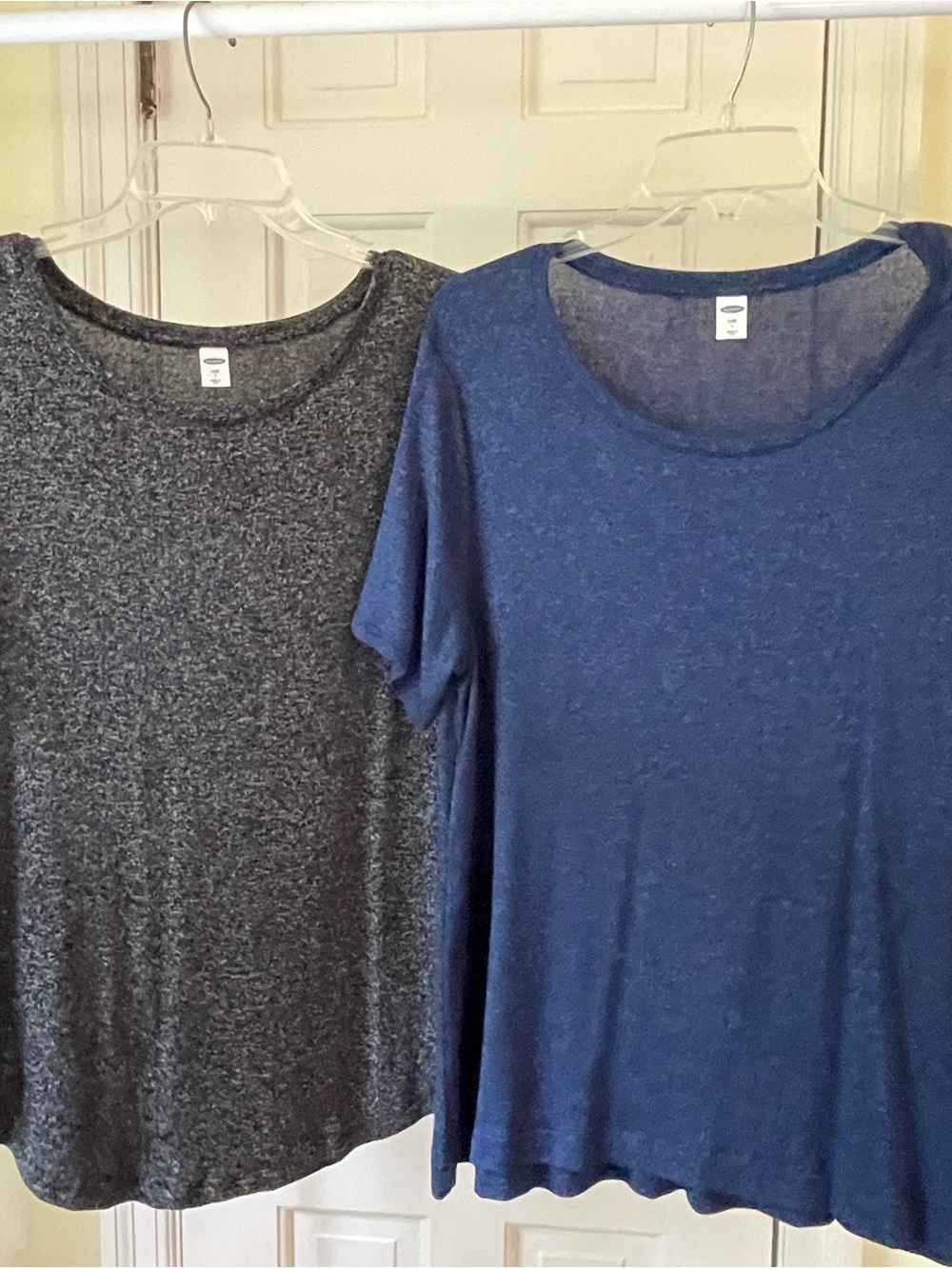 Old Navy Luxe Tee - Charcoal Heather & Navy.